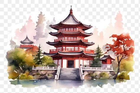 Japanese House Drawing, Chinese Castle, Architecture Japanese, Japan Tourist Spots, Japan Tourist, Anime House, Osaka Castle, Photo Art Frame, Chinese Ancient