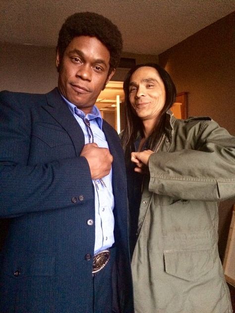 KAGADATO selection. The best in the world. Fargo. **************************************Zahn McClarnon and Bokeem Woodbine Fargo Season 2, Best Tv Characters, Fargo Tv Show, Tv Trivia, Zahn Mcclarnon, Native American Actors, Original Tv Series, Birthday Brother, Happy Birthday Brother