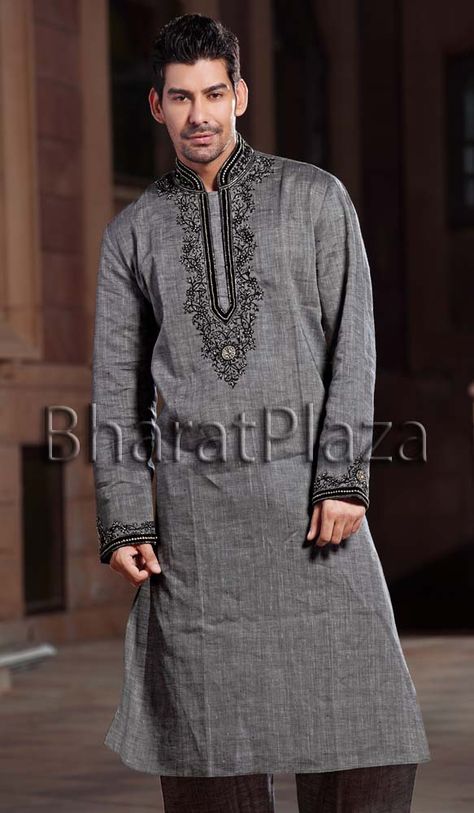 Grey Pathani Kurta For Men, Bridal Wedding Lehenga, Salwar Kameez Mens, Pantalon Thai, Pathani Suit, Arabic Clothing, Pakistani Kurta, Boys Kurta Design, Gents Kurta Design