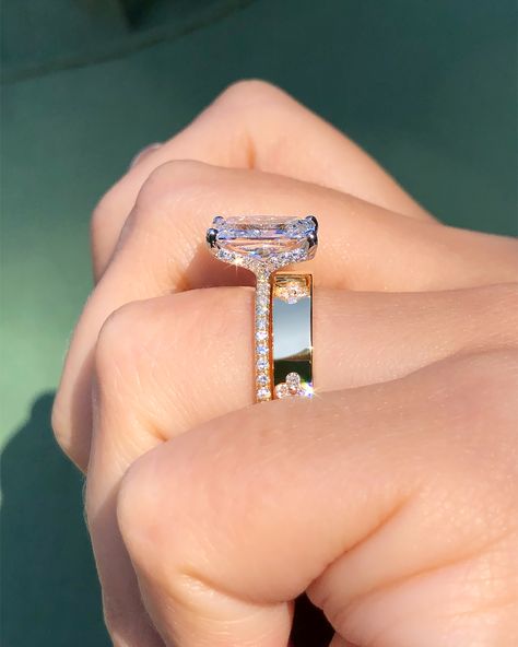 Radiant Wedding Rings, Ascot Diamonds, Radiant Engagement Ring, Gold Wedding Ring Set, Radiant Engagement, Radiant Cut Rings, Anniversary Ring Set, Ethical Engagement Ring, Radiant Engagement Rings