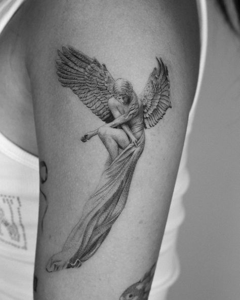 Detailed Angel Tattoo, Small Angel, Angel Tattoo, Tatting, Angeles, Angel, Tattoos, On Instagram, Quick Saves