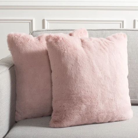 Pecoraro Faux Fur Throw Pillow Fuzzy Pillows, Backrest Pillows, Accent Bench, Brown Throw Pillows, Fur Texture, Faux Fur Throw Pillow, Fur Throw Pillows, Pink Faux Fur, Fur Throw