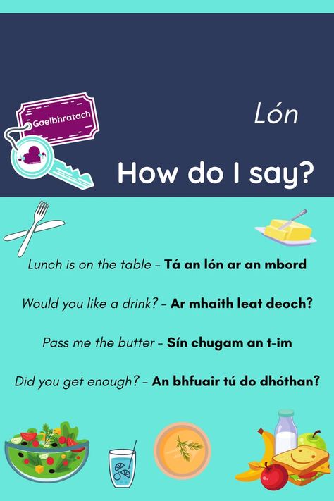 Irish Gaelic Language, Learning Irish, Kitchen Vocabulary, Irish Phrases, Gaelic Language, Irish Kitchen, Irish Words, Irish Language, Irish Gaelic