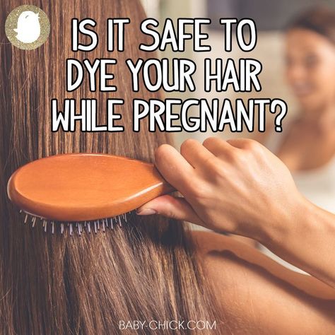 Is it safe to dye your hair while pregnant? We did the research for you and share tips for keeping your lovely locks during pregnancy. Pregnant Hair Color, Pregnancy Hair, Pregnancy Hairstyles, Motherhood Inspiration, Dye Hair, Baby Chick, Color Your Hair, Trying To Conceive, Parenting Books