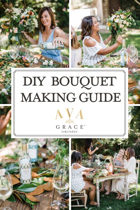 Wedding Bouquet Sizes Chart, Diy Flower Bouquet Party, How To Make Your Own Bouquet Wedding, How To Make Bridal Bouquets Step By Step, Bouquet Making Party, How To Make A Bridal Bouquet, How To Make A Bouquet, Creating Bouquets, Make Your Own Bouquet