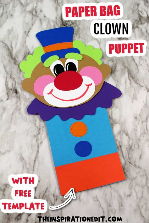 Clown Crafts For Kids, Carnival Art Projects For Kids, Circus Arts And Crafts, Clown Template, Carnival Crafts For Kids, Clown Crafts Preschool, Circus Crafts For Kids, Carnival Vbs, Circus Crafts Preschool