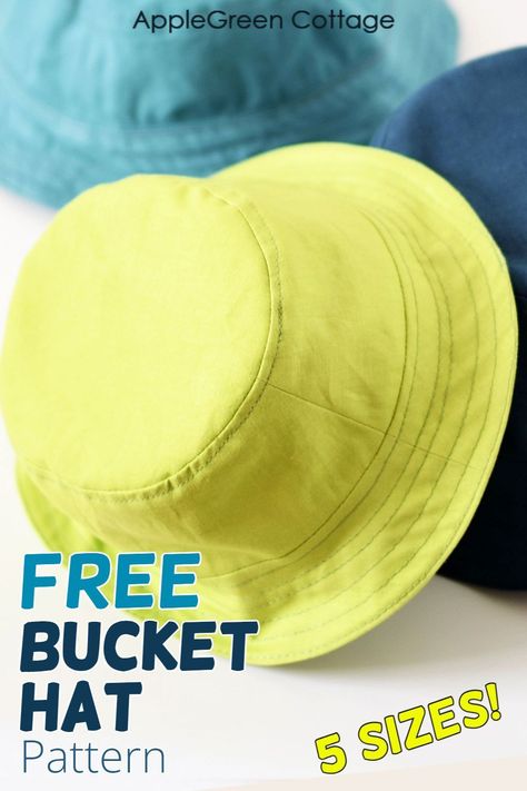 Afternoon Bucket Hat Pattern, Diy Denim Bucket Hat Pattern, Bucket Hat Pdf, Sew Bucket Hat Patterns, Childrens Bucket Hat Free Pattern, Bucket Hat Sewing Pattern Free Printable, Hat Diy Sewing, Bucket Hats Diy, Baby Bucket Hat Pattern Free