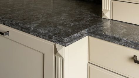 These Are The Most Common Countertop Edge Styles Half Bullnose Edge Countertop, Bullnose Countertop Edge, Bevel Edge Countertop, Flush Countertop Edge, Kitchen Island Edges, Quartz Edge Options, Ogee Edge Countertop, Countertop Edges, Countertop Edge Profiles