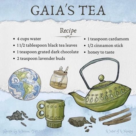 Water Of Whimsy, Khalil Gibran The Prophet, Tea Magick, Witch Recipes, Tea Blends Recipes, Books And Tea, Kitchen Witch Recipes, Tea Remedies, Whimsy Art