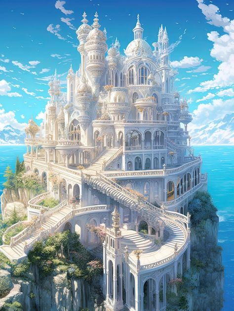 Castle Aesthetic, Fantasy House, Fantasy City, Fantasy Castle, Fantasy Setting, Fantasy Places, A Castle, Fantasy Art Landscapes, Fantasy Concept Art