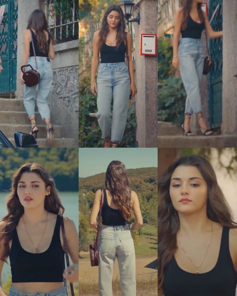 Eda Yildiz Outfits Summer, Eda Yildiz Outfits, Hande Style, Hande Ercel Style, Female Clothes Outfits, Celebrity Casual Outfits, Fiesta Outfit, Tv Show Outfits, Winter Fashion Outfits Casual