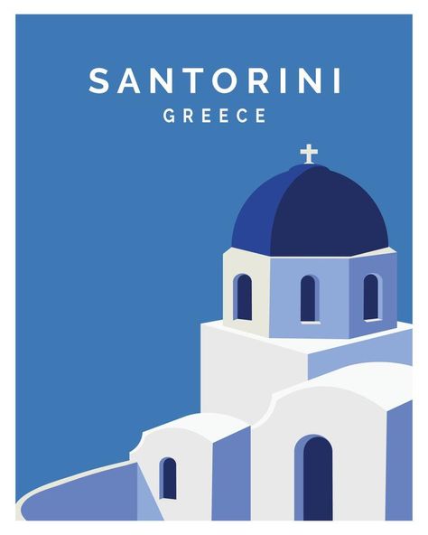 Greek Collage, Santorini Illustration, Santorini Beaches, Travel To Greece, Greece Landscape, Greek Crafts, Greece Design, Travel Background, Greek Travel