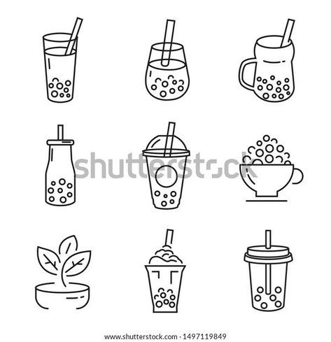 Bubble Tea Icon, Milk Tea Logo, Bubble Tea Homemade, Milk Drawing, Tea Icon, Bubble Tea Menu, Tea Tattoo, Bubble Tea Flavors, Tea Dog