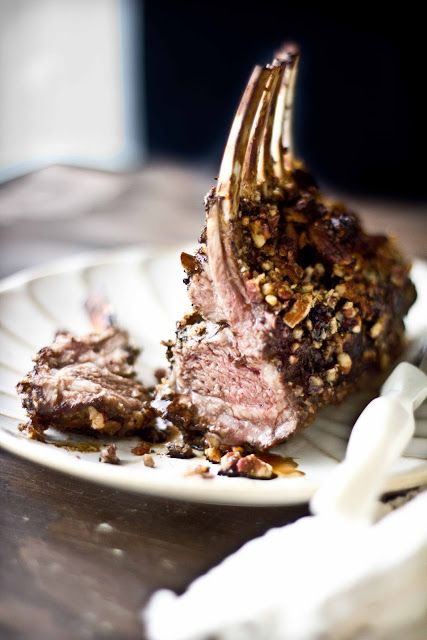 Raspberry Balsamic and Pecan Encrusted Rack of Lamb - Adventures in Cooking Lamb Rack, Lamb Dishes, Rack Of Lamb, Lamb Recipes, Easter Recipes, Meat Dishes, Meat Recipes, Good Eats, Great Recipes