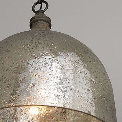 15" 1-Light Stone Seeded Mercury Glass Pendant | Capital Lighting Fixture Company