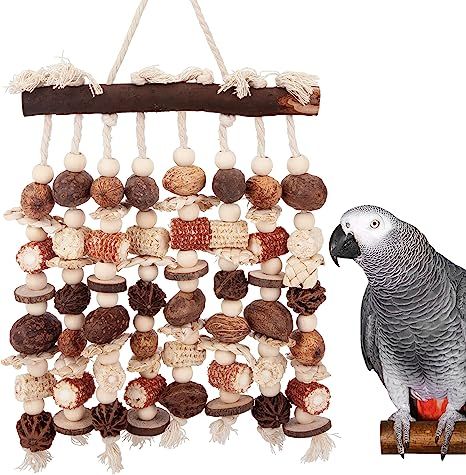 Amazon.com : Deloky Extra Large Parrot Bird Toys-Natural Wooden Bird Chewing Tearing Toy for Cokatoos,African Grey,Amazon Parrots,Macaws and Large Medium Parrot Birds : Pet Supplies African Grey Toys, Amazon Parrots, Natural Bird Toys, Birds Pet, Diy Bird Toys, Parakeet Cage, Rat Cage, Diy Pet Toys, Bird Cage Accessories