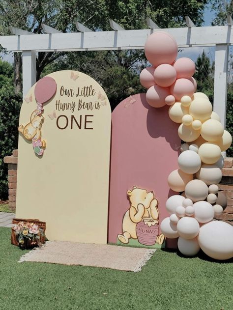 Baby1st Birthday Ideas, Winnie The Pooh First Birthday Backdrop, 1st Birthday Pooh Bear, Pooh Decorations Party, 1st Birthday Party Winnie The Pooh, A Little Hunny Is On The Way Winnie The Pooh, Our Little Hunny Is Turning One Winnie The Pooh, Our Little Hunny Turns One, Our Hunny Turns One