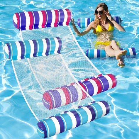 Pool Floats - 2 Pack Inflatable Pool Floats Rafts, Pool Floats Adult Size, 4-in-1 Floats for Swimming Pool, Thick PVC Pool Float Lounger Water Hammock Pvc Pool, Water Hammock, Pool Rafts, Inflatable Pool Floats, Pool Floats, Inflatable Pool, Outdoor Oasis, 4 In 1, Rafting