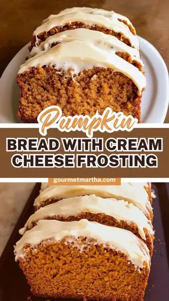 Indulge in the ultimate fall treat with this moist Pumpkin Bread topped with rich, tangy Cream Cheese Frosting. The perfect combination of sweet and spiced, this is a must-try for pumpkin lovers looking for a decadent twist! Don’t miss out – get the full recipe now. #PumpkinBread #CreamCheeseFrosting #FallBaking #PumpkinRecipes #DecadentDesserts #PumpkinSpice #HomemadeBread #FallFlavors #BakingDelights #PumpkinSeason Pumpkin Bundt Bread, Easy Pumpkin Loaf With Cream Cheese, Best Pumpkin Loaf, Pumpkin Bread With Cream Cheese Icing, Pumpkin Bread Glaze, Pumpkin Loaf With Cream Cheese Frosting, Pumpkin Cream Cheese Loaf, Pumpkin Bread With Cream Cheese Frosting, Pure Pumpkin Recipes Easy