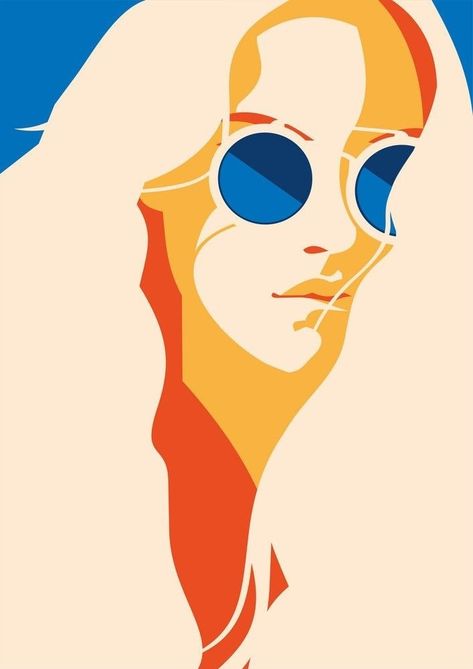 Retro Portrait Illustration, Flat Illustration Portrait, Vector Fashion Illustration, Vintage Vector Illustration, Flat Portrait Illustration, Graphic Portrait Illustration, Sunglass Illustration, Pop Art Illustration Graphics, Posterized Portraits