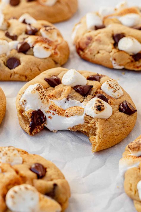 Reindeer Tracks Cookies, Peanut Butter Pudding Cookies, Reindeer Tracks, Marshmallow Reindeer, Marshmallow Peanut Butter, Pistachio Pudding Cookies, Smores Cookies Bars, Peanut Butter Pudding, Chocolate Chip Pudding Cookies