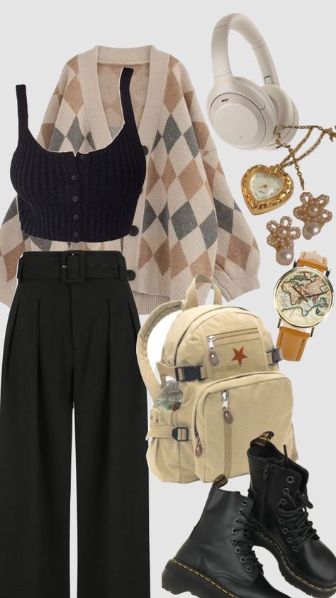 Classic Style Outfits 2023, Treasure Inspired Outfits, Dark Outfit Ideas, Outfit Ideas Collage, Swaggy Outfits, Look Vintage, Really Cute Outfits, Casual Style Outfits, Korean Outfits