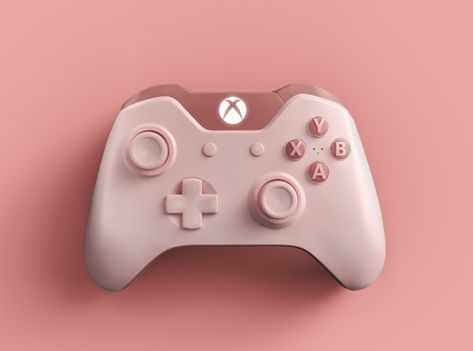 PLAY PROJECT - XBOX PINK CONTROLLER by Niklas Wahlberg Cute Xbox Setup, Xbox Gaming Setup, Aesthetic Gaming Controller, Aesthetic Game Controller, Xbox Controller Aesthetic, Pink Controller Icon, Aesthetic Xbox Controller, Cute Game Controller, Controller Aesthetic