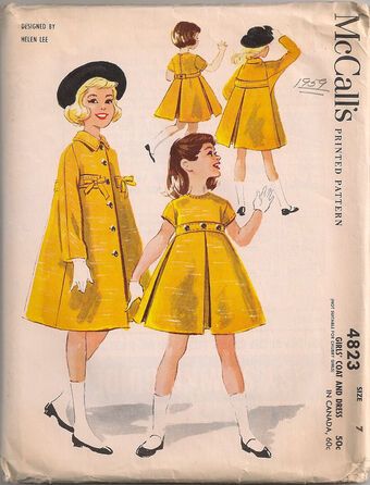 1950s Girls, Vintage Childrens Clothing, Patron Vintage, Vintage Dress Patterns, Coat Patterns, Fashion Sewing Pattern, Old Fashion, Moda Vintage, Girl Coat