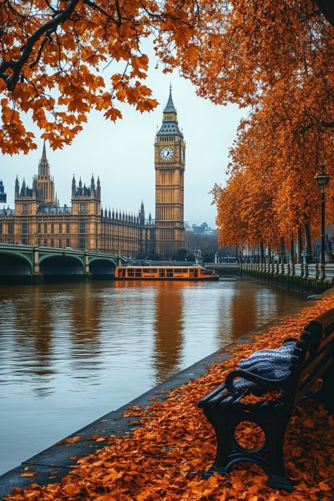 Fall In England, United Kingdom Aesthetic, Autumn In England, London Morning, Autumn London, London Images, Kingdom Aesthetic, London Autumn, London Wallpaper