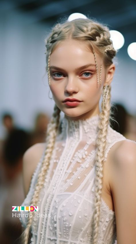 Breaking Down the Complexity of Braids: A Style for Everyone Ethereal Braid Hairstyles, Dune Hairstyle, Braids Editorial, Big Bow Hairstyle, Editorial Braids, Complex Braids, Slick Bun Hairstyles, Hairstyles Editorial, Fairy Braids