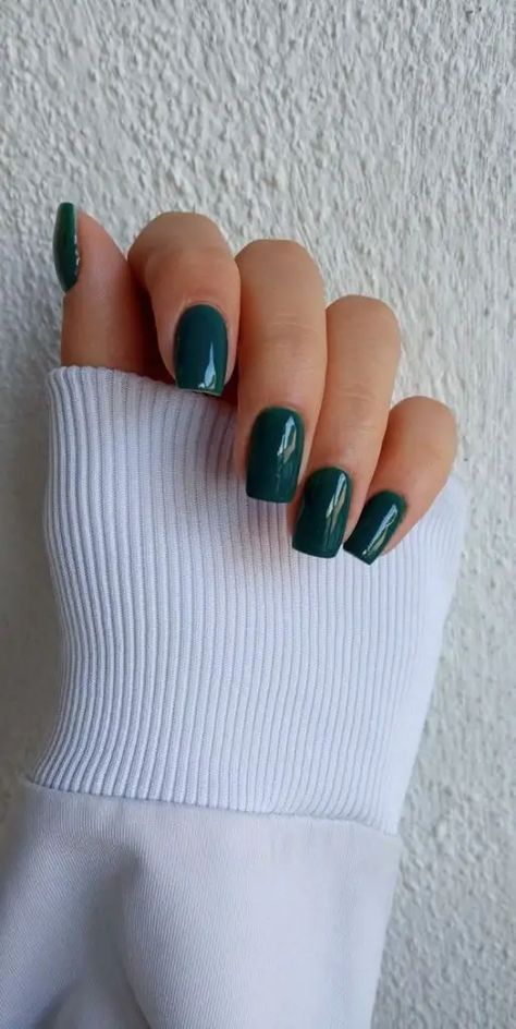 Dark Green Nails, September Nails, Plain Nails, Autumn Nails, Fabulous Nails, Dream Nails, Square Acrylic Nails, Green Nails, Pretty Acrylic Nails