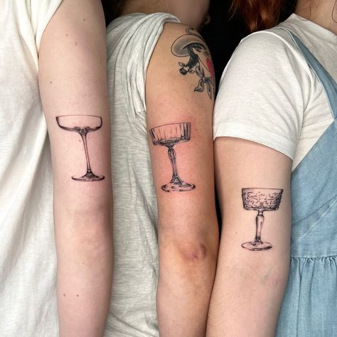 A coupe-le of coupes for the cutest besties 👯‍♀️ Champagne Tattoo, Artist On Instagram, Tattoo Artist, Tattoo Artists, The Cutest, Instagram A, Tatting, Champagne, Tattoos