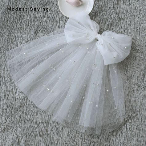 Find More Bridal Veils Information about High Quality Elegant Ivory 2 Layers 35cm Pearls Veils with Comb for Flower Girl New Arrival Veil with Bow velos de novia 2018,High Quality Bridal Veils from modest saying Lacebridal Store on Aliexpress.com Wedding Veils With Bow, Wedding Veil Bow, Bow Headband Veil, Short Poofy Veil, Veil With Bow, Pearl Bow Veil, Bridal Hair Bow, Short Wedding Veil, Short Veils Bridal