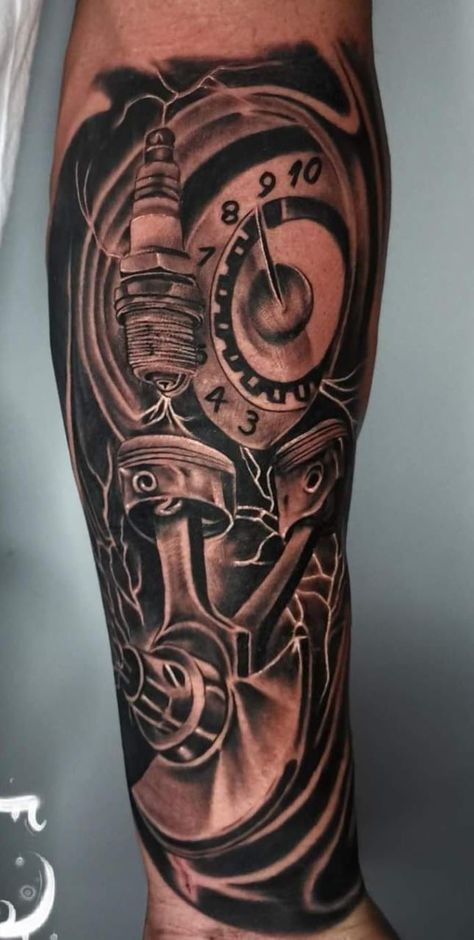 Mechanical Forearm Tattoo, Tools Tattoo Design, Tool Tattoo, Mechanic Tattoo, Forearm Tattoo, Tatting, Tattoo Ideas, Tattoo Designs, Tools