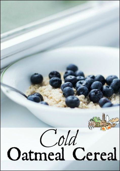 Cold Oatmeal Cereal l Quick, healthy breakfast l Homestead Lady.com Cold Oatmeal, Cold Oats, Oats For Breakfast, Oatmeal Cereal, Oats Recipes Breakfast, Breakfast Oats, Healthy Sweeteners, Tater Tot Breakfast, Wholesome Recipes