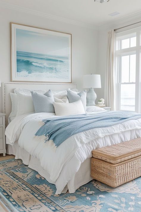 Coastal Teen Bedroom, Costal Bedroom, Nautical Elements, Beach House Bedroom, Future Bedroom, Coastal Bedroom Decorating, Coastal Room, Beach Place, Coastal Bedrooms