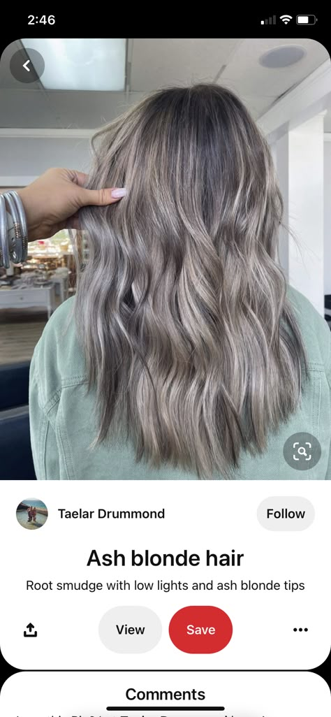 Lived In Ash Blonde Balayage, Ash Blonde Fall Hair Color, Natural Root Balayage, Icy Ash Brown Hair, Ashy Grey Blonde Hair, Ash Silver Balayage, Mushroom Blonde Highlights, Cool Tone Hair, Mushroom Blonde