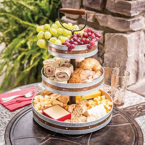 How to style a Tiered Tray and where to buy them! Check it all out on this round of Friday Finds! | Wilshire Collections Tiered Basket Stand, 3 Tier Tray, 3 Tier Serving Tray, Tiered Serving Stand, Tiered Tray Stand, Tiered Server, Breakfast Platter, Fingerfood Party, Serving Stand