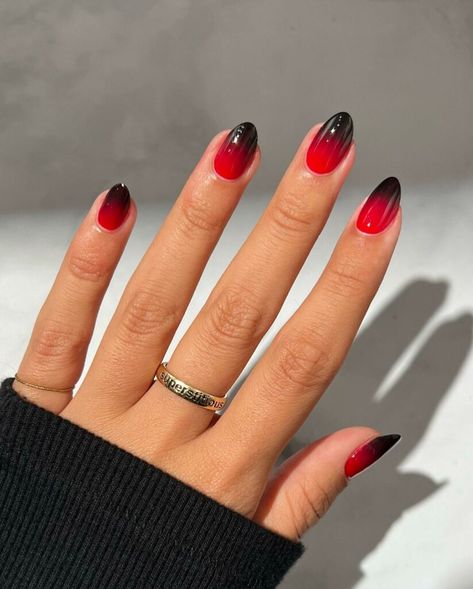 20 Latest Dark Red Nail Ideas To Try In 2024! - alexie Short Ombre Nails, Red Nail Ideas, Ombre Nail Ideas, Short Red Nails, Short Round Nails, Black To Red Ombre, Black Ombre Nails, Deep Red Nails, Red Ombre Nails