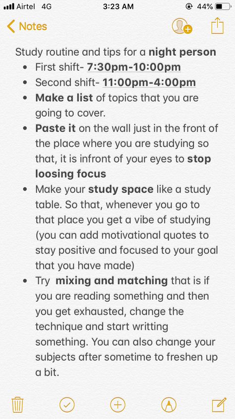 Tips and schedule to follow to get effective and productive results after you study for a night owl (night person) but morning pol can also get some motivation from this, just change the time shifts to your preferances but make sure you get good 8 hours of studying.👍🏻 How To Good At Study, Best Time To Study In The Morning, Study Break Ratios, Study Schedule After College, Night Schedule Study, Study Tips For Night Owls, All Nighter Study Routine, How To Study In One Night, Night Owl Study Timetable