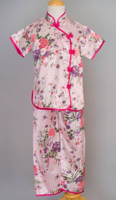 Silk Flower Suit | Chinese Apparel | Kids | Pajamas & Suits Flower Suit, Chinese Dance, Childrens Bedroom, Pajama Suit, American Children, Vintage Couture, Southern Belle, Silk Flower, Kids Pajamas