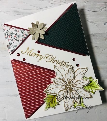 Poinsettia Cards, Simple Christmas Cards, Stampin Up Christmas Cards, Homemade Holiday, Christmas Card Crafts, Shaped Cards, Making Greeting Cards, Diy Christmas Cards, Christmas Holiday Cards