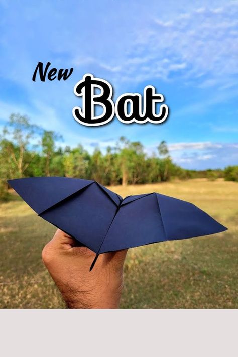 Paper bat airplane making video tutorial. It is a cool design paper airplane which can fly fast and far. In this video i am showing how to make the best and beautiful paper bat airplane with color paper. #batplane #paperbat #flyingbat Paper Airplanes How To Make, Paper Plane Tutorial, Bat Airplane, Best Paper Airplane, Best Paper Plane, Diy Airplane, Origami Paper Plane, Origami Airplane, Paper Bat