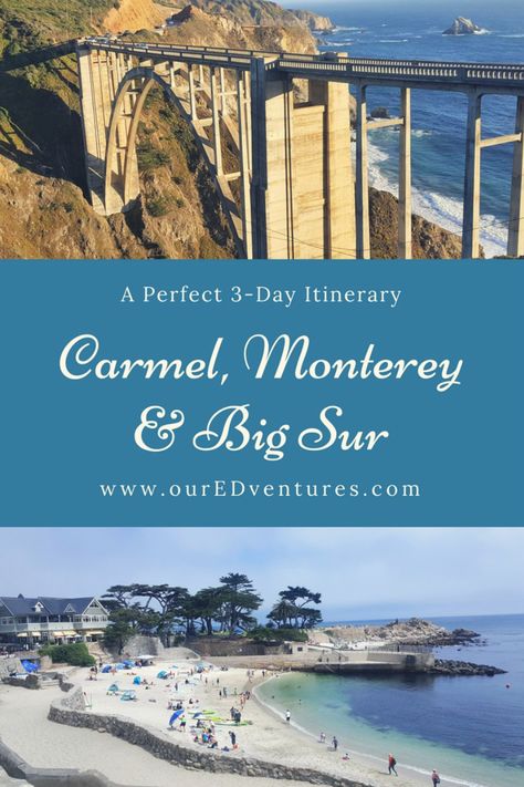 Carmel, Monterey and Big Sur - A Perfect 3-Day Itinerary Big Sur Trip, Pacific Coast Road Trip, California Coast Road Trip, California Roadtrip, Seaworld Orlando, Monterey California, West Coast Road Trip, Big Sur California, California Vacation