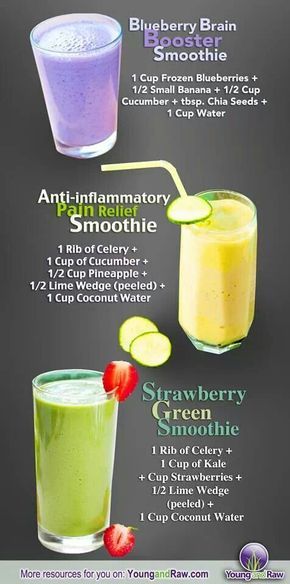 Brain Boosting & Anti-inflammatory Smoothies #healthy #protein Brain Booster Smoothie, Recipes For Inflammation, Pain Relief Smoothie, Coconut Water Smoothie, Blackberry Smoothie, Smoothie Fruit, Best Smoothie, Healthy Smoothie Recipes, Overnight Oat