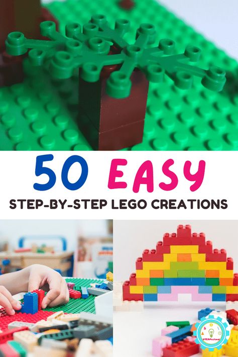 50+ Easy LEGO Creations for Beginning LEGO Builders Lego Step By Step Instructions, Lego Ideas To Build Easy Step By Step, Easy Lego Creations Step By Step, Lego Instructions Step By Step, Lego Step By Step, Lego Stem Activities, Lego Eiffel Tower, Lego Stem, Lego Design Ideas