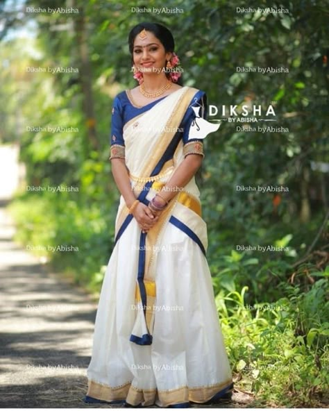 Kerala Style Dhavani Set, Kerala Dhavani Set, Dhavani Set New Model, Dhavani Half Saree Color Combos, Kerala Davani, Davani Designs, Dhavani Set, Kerala Outfits, Kerala Traditional Dress