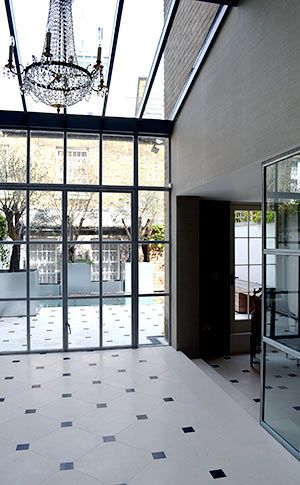 Glass Conservatory Extension, Conservatory Doors, Glass Roof Extension, Conservatory Extension, Glass Conservatory, Basement Room, Knightsbridge London, Fibreglass Roof, Roof Extension