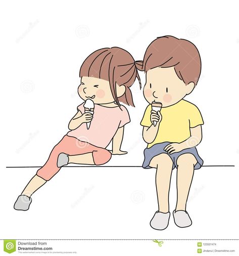 Eating Ice Cream, Childhood Development, Early Childhood Development, Drawing Cartoon Characters, Happy Summer, Cute Characters, Summer Days, Early Childhood, Character Drawing