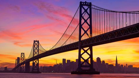 San Francisco Bay and Golden Gate Bridge Wallpapers Sunset, San Francisco Wallpaper, St Francisco, Sunset Bridge, Bridge Tattoo, Desktop Photography, San Francisco Bridge, Bay Bridge San Francisco, San Francisco Photography